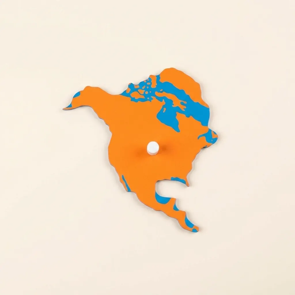 Puzzlový dielik sveta: Severná Amerika - Montessori Material | Faborino
