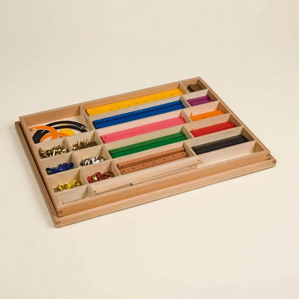 Geometrické tyčky: Stavebnica 2D a 3D tvarov - Montessori Material | Faborino