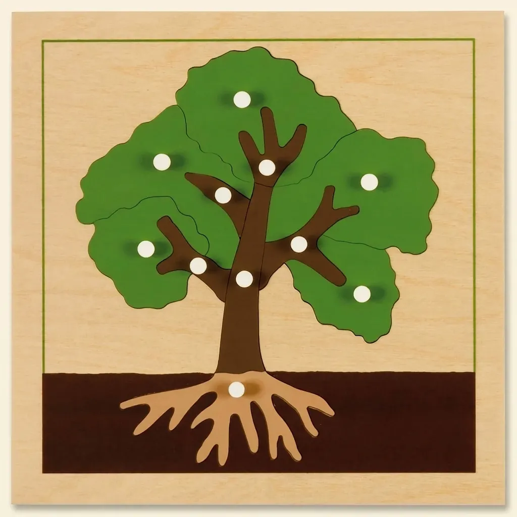 Botanická skladačka: Strom - Montessori Material | Faborino