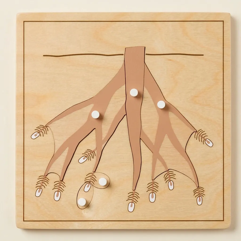 Botanická skladačka: Koreň - Montessori Material | Faborino