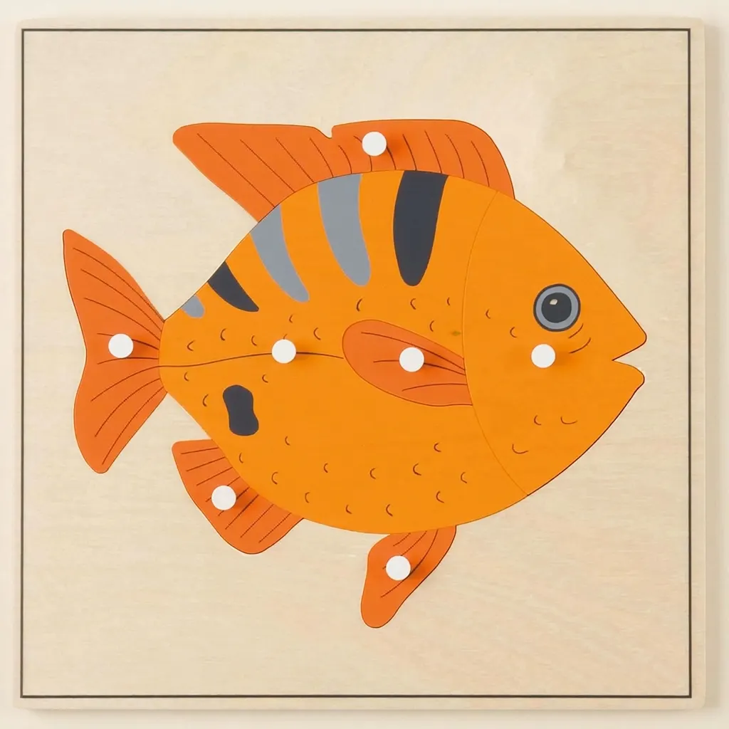 Puzzle zvieratko: Ryba - Montessori Material | Faborino