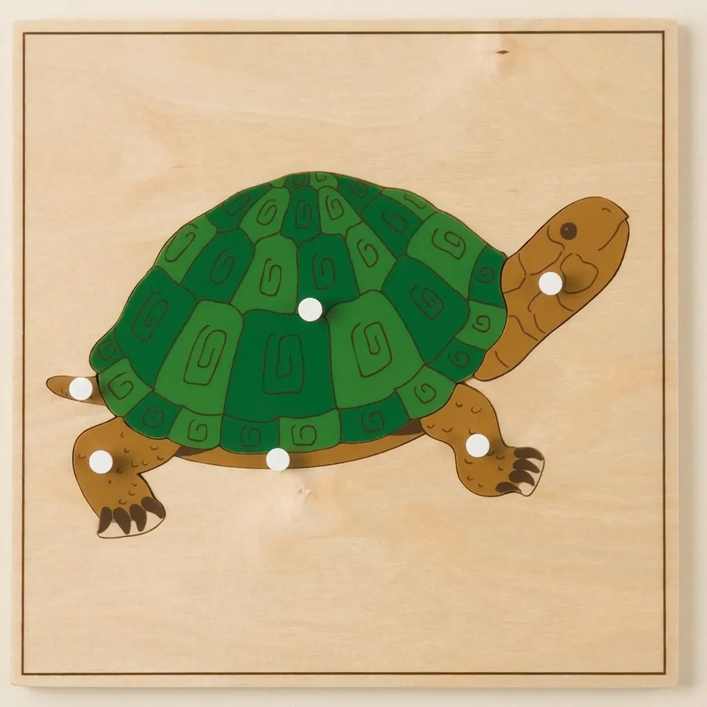 Puzzle zvieratko: Korytnačka - Montessori Material | Faborino