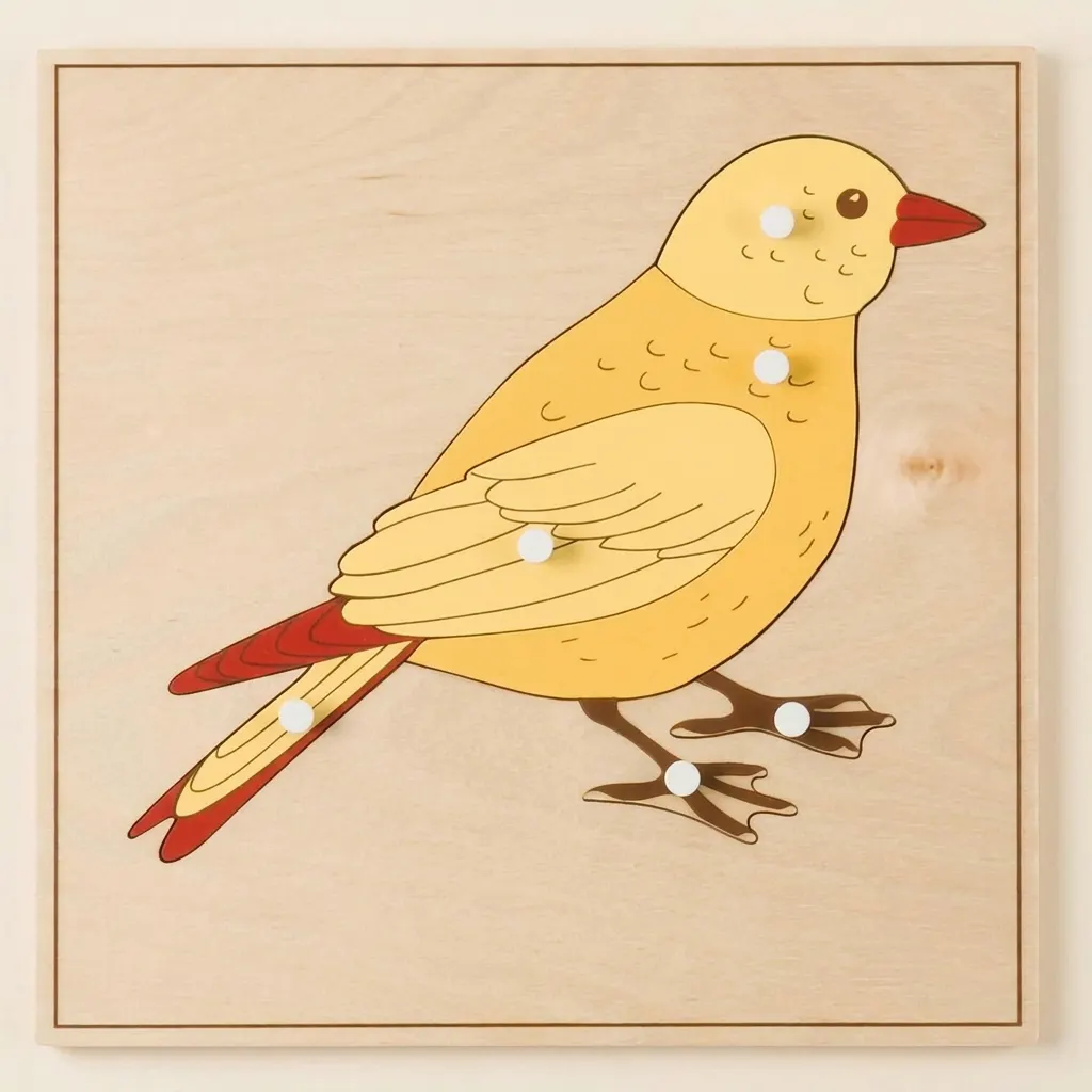 Puzzle zvieratko: Vták - Montessori Material | Faborino