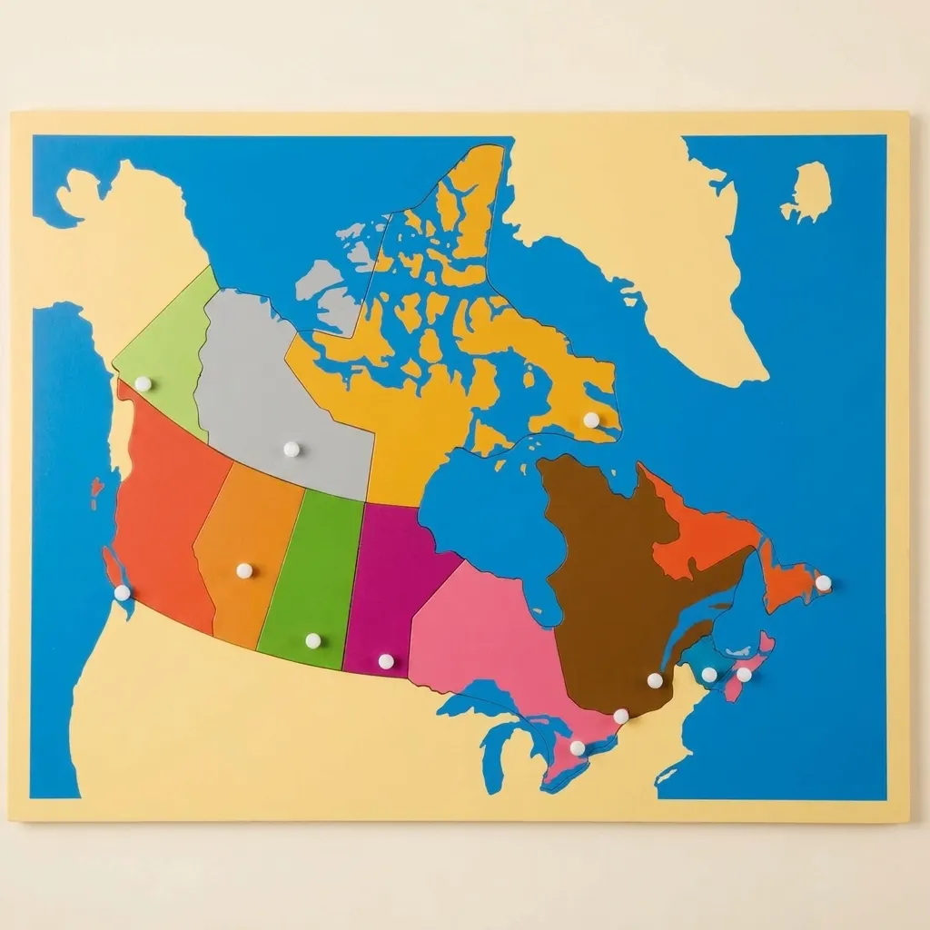 Puzzle mapa: Kanada - Montessori Material | Faborino