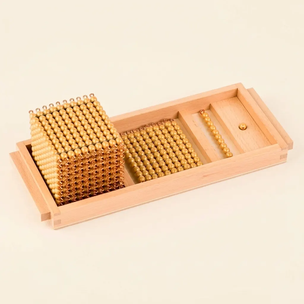 Úvod do desetinného množství: Jednotlivé korálky nylon - Montessori Material | Faborino