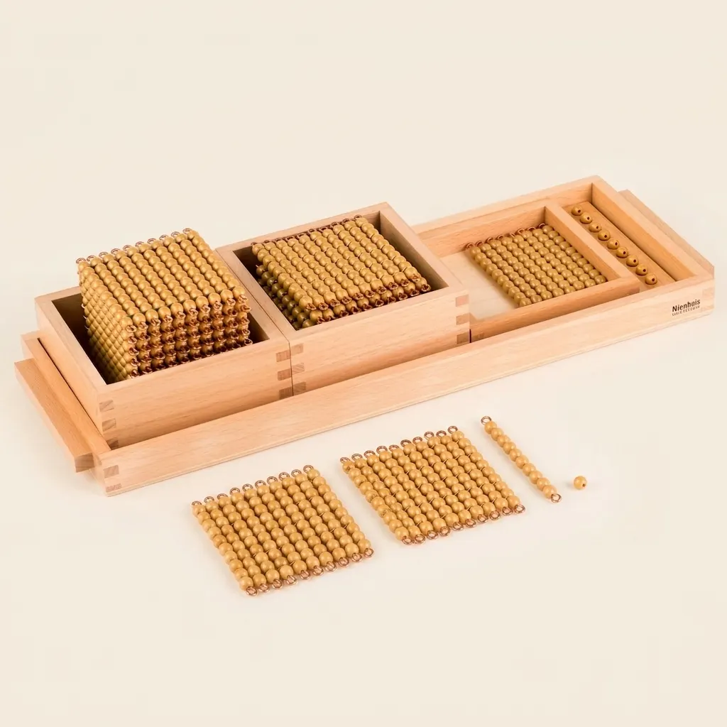 Úvod do desítkové soustavy: Jednotlivé korálky nylon - Montessori Material | Faborino