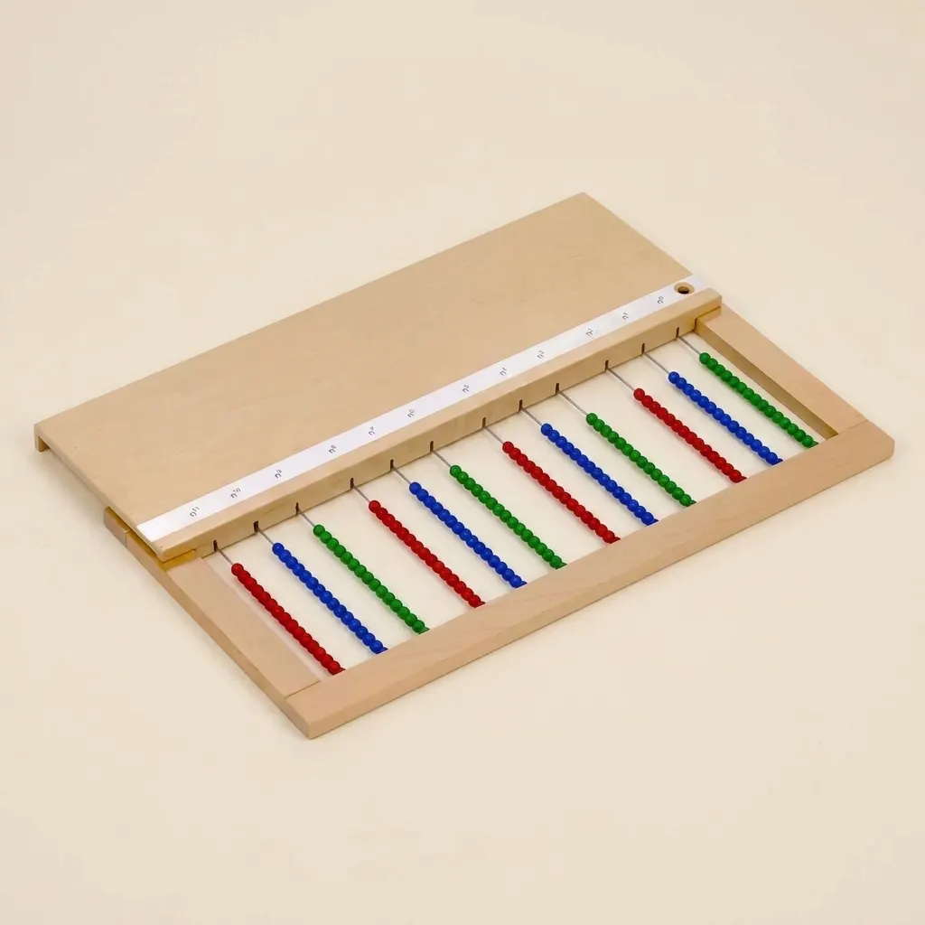 Víceúrovňový Korálkový Rámec: Barevně Rozlišený Matematický Nástroj - Montessori Material | Faborino