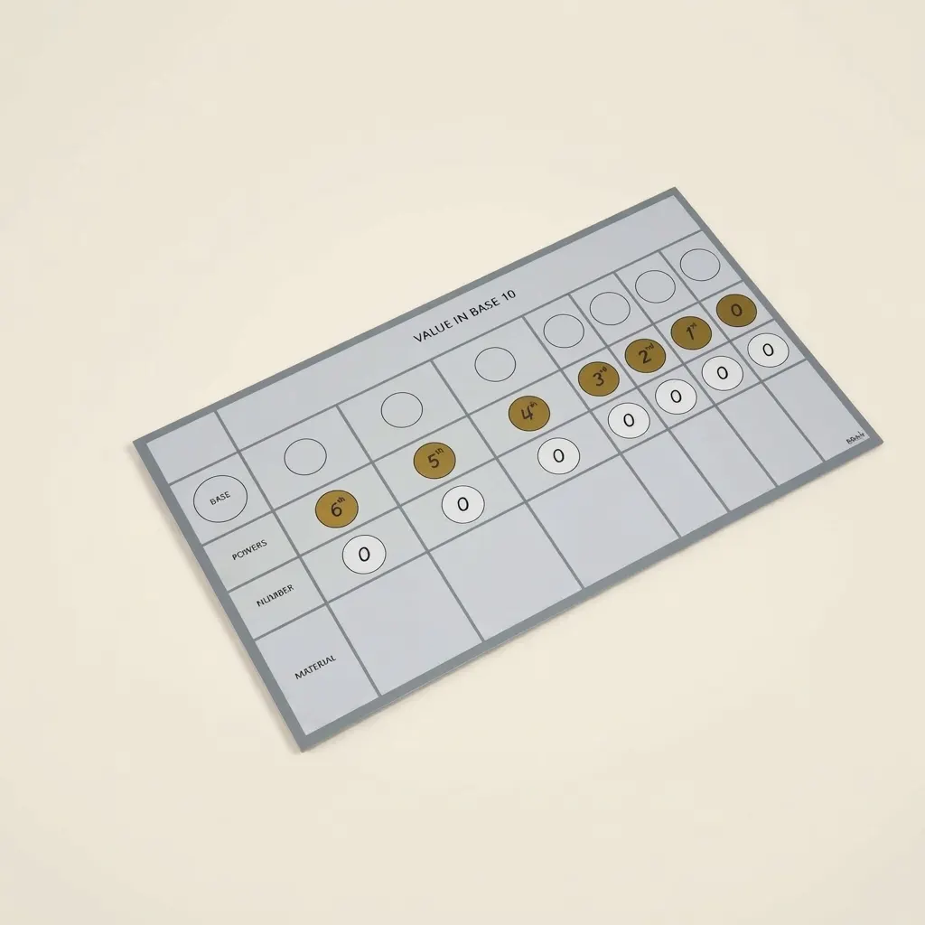 Tabuľka pre multibázový materiál - Montessori Material | Faborino
