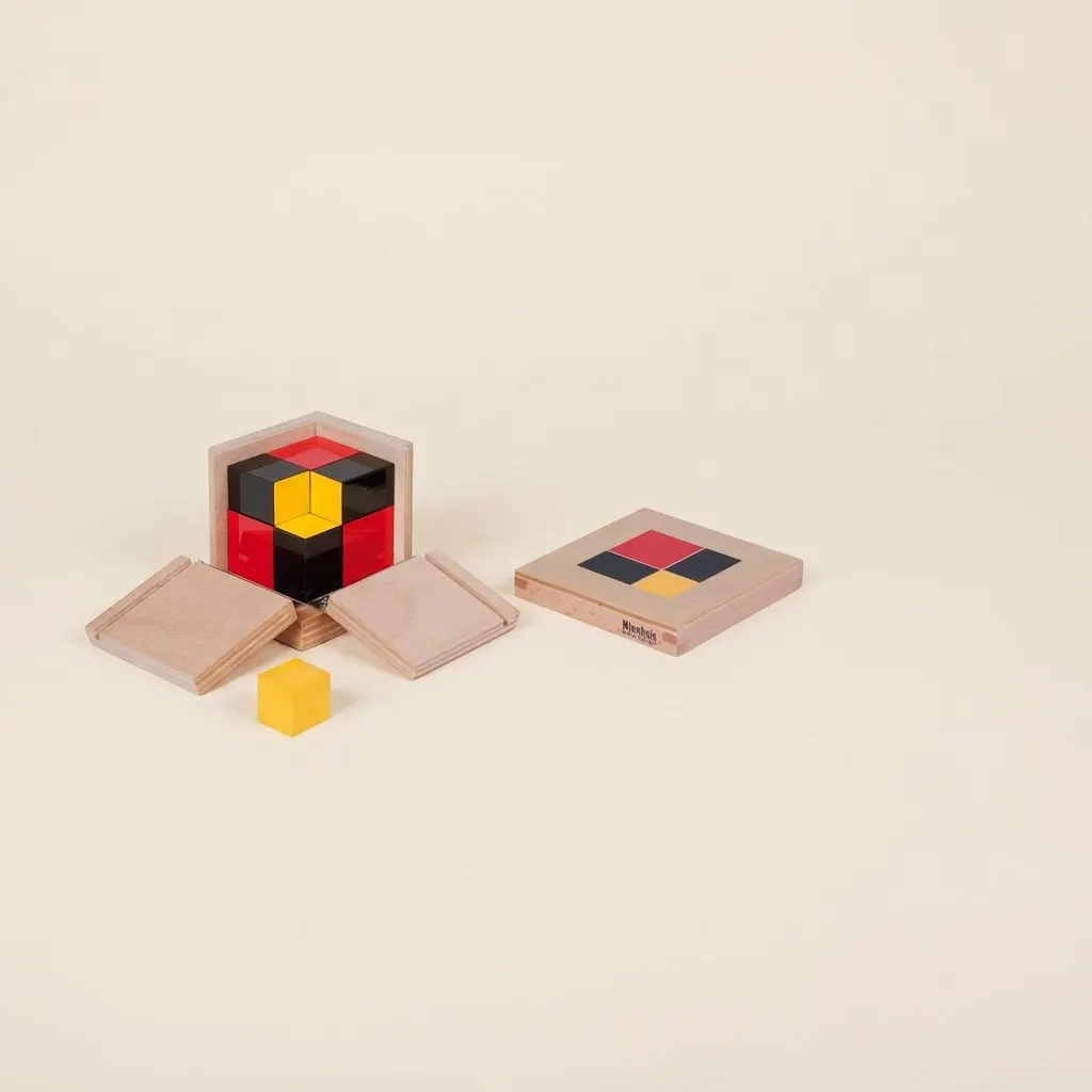 Algebraická binomická kocka: pokročilý matematický zmyslový materiál - Montessori Material | Faborino