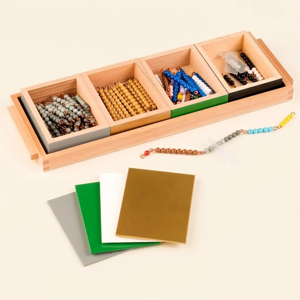 Hra hadí odčítání: jednotlivé korálky nylonové - Montessori Material | Faborino