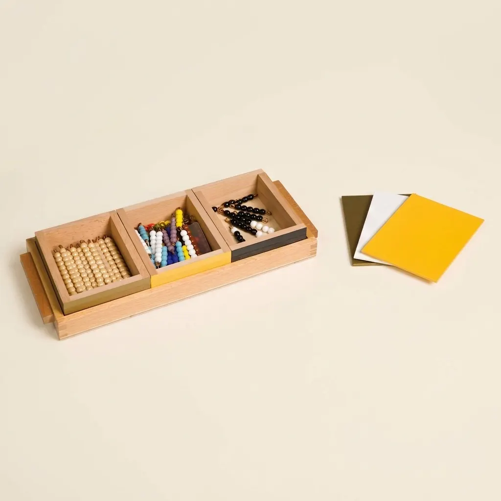 Hra hadí násobení: jednotlivé korálky skleněné - Montessori Material | Faborino