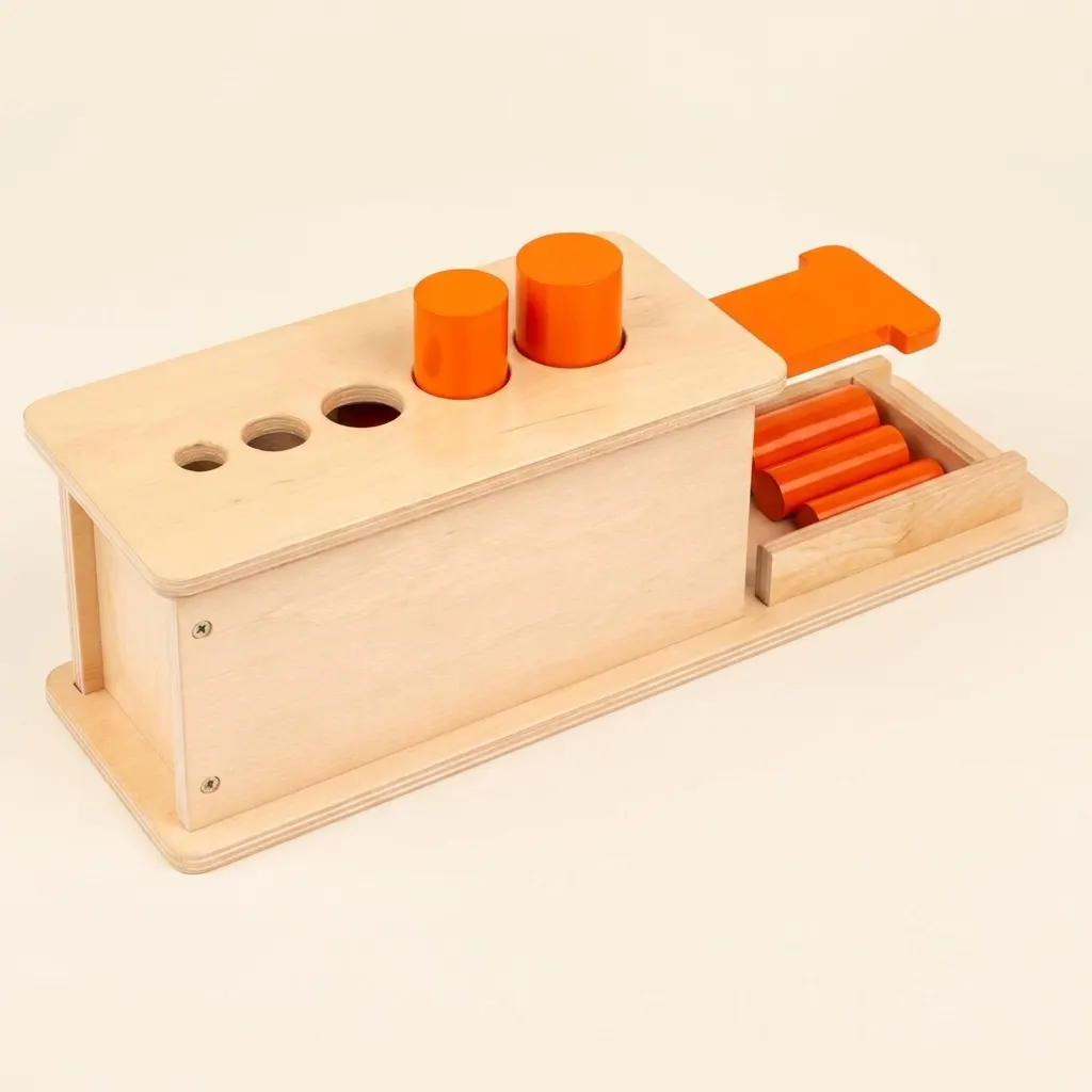 Valčekový posúvač: Valčeky bez úchytiek so zásuvkou - Montessori Material | Faborino