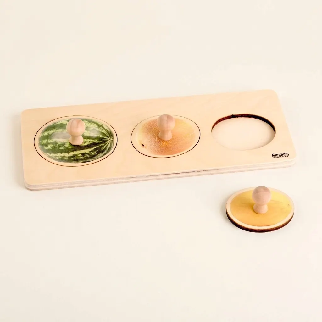 Puzzle pre najmenších: 3 melóny - Montessori Material | Faborino