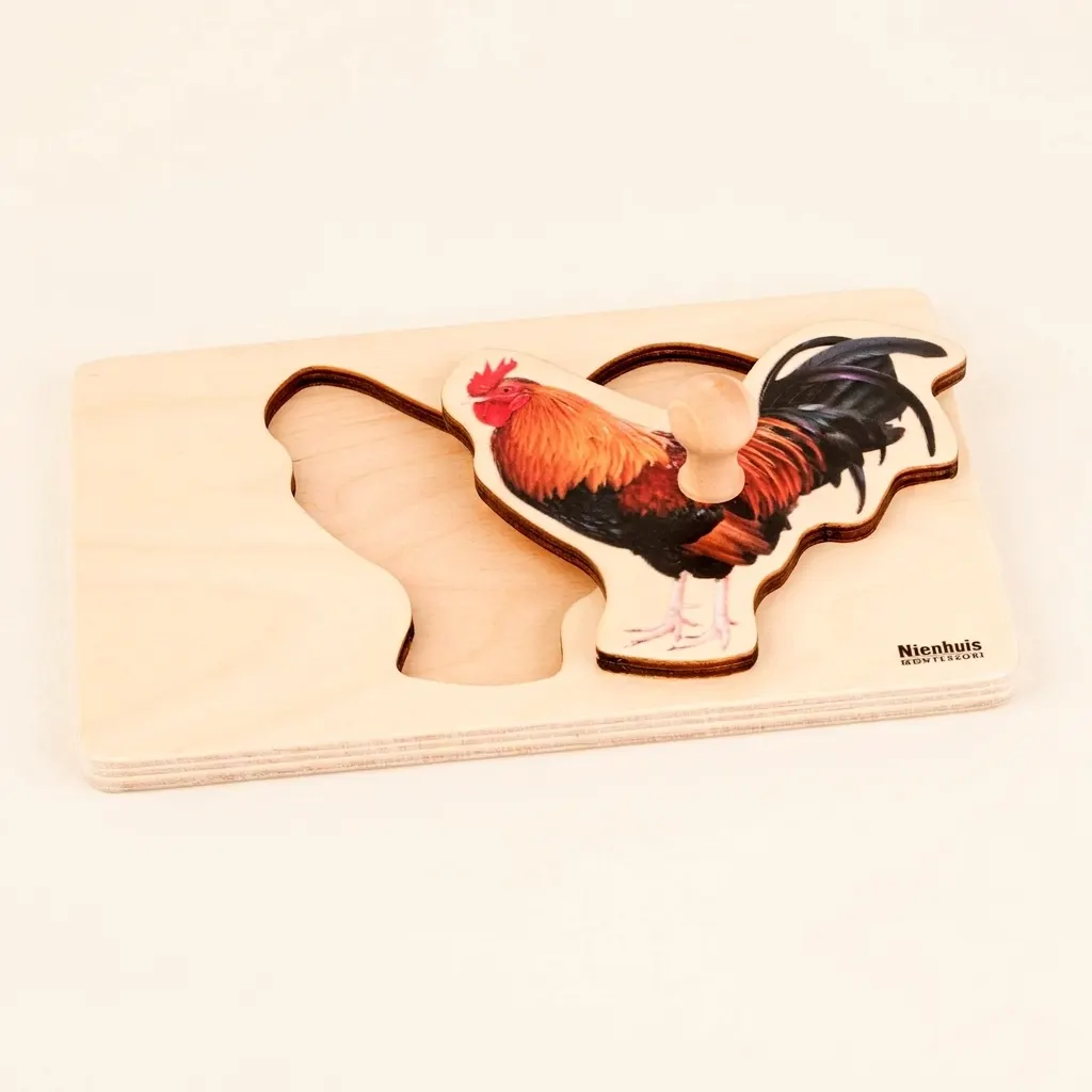 Puzzle pre najmenších: Kohút - Montessori Material | Faborino