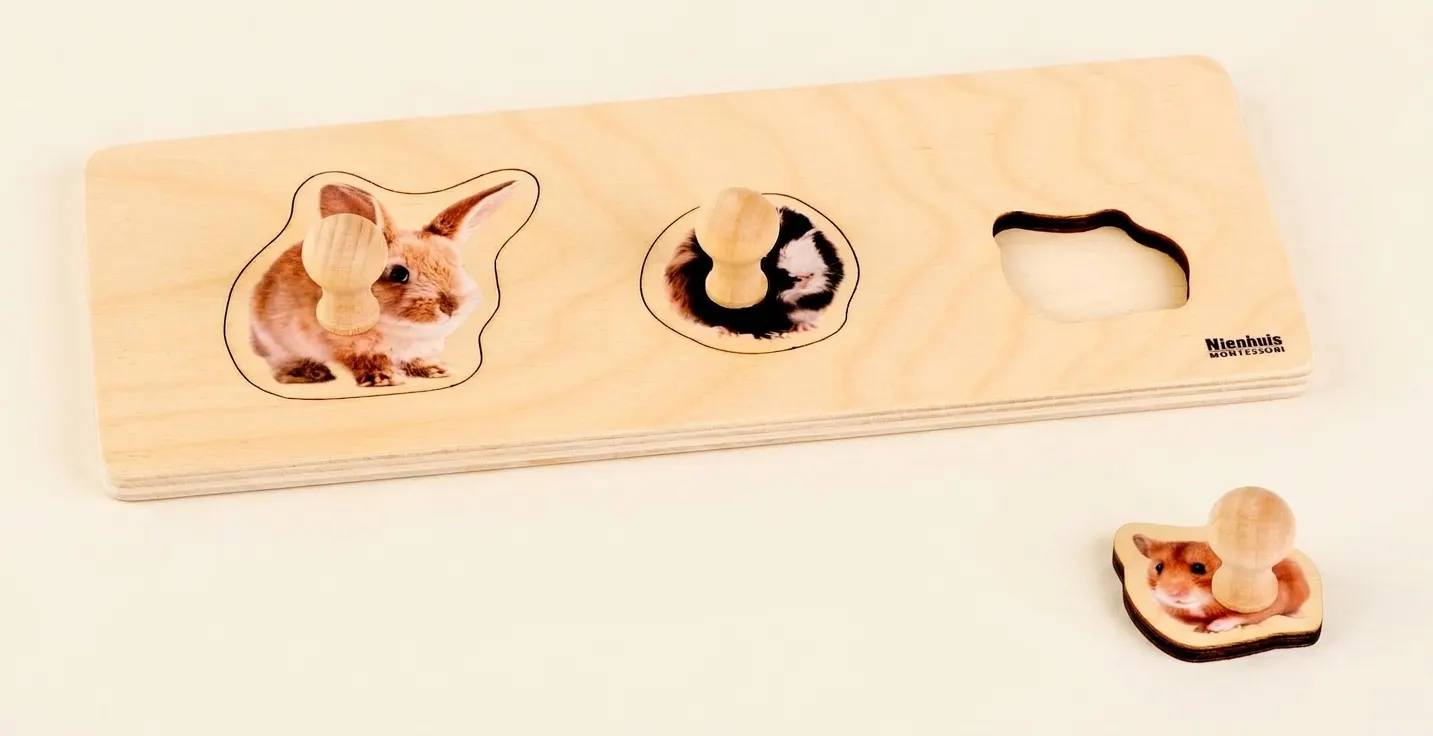 Puzzle pre najmenších: 3 hlodavce - Montessori Material | Faborino