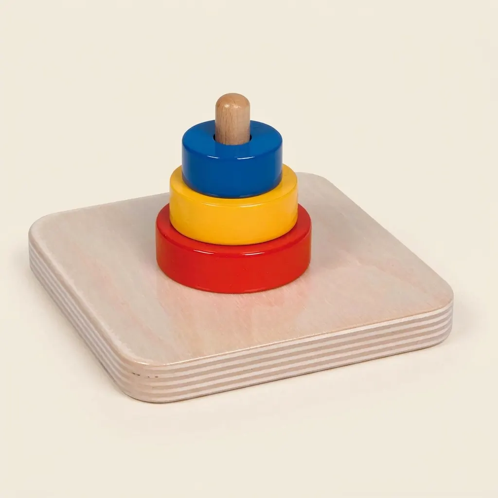 Tri disky na zvislom kolíku - Montessori Material | Faborino