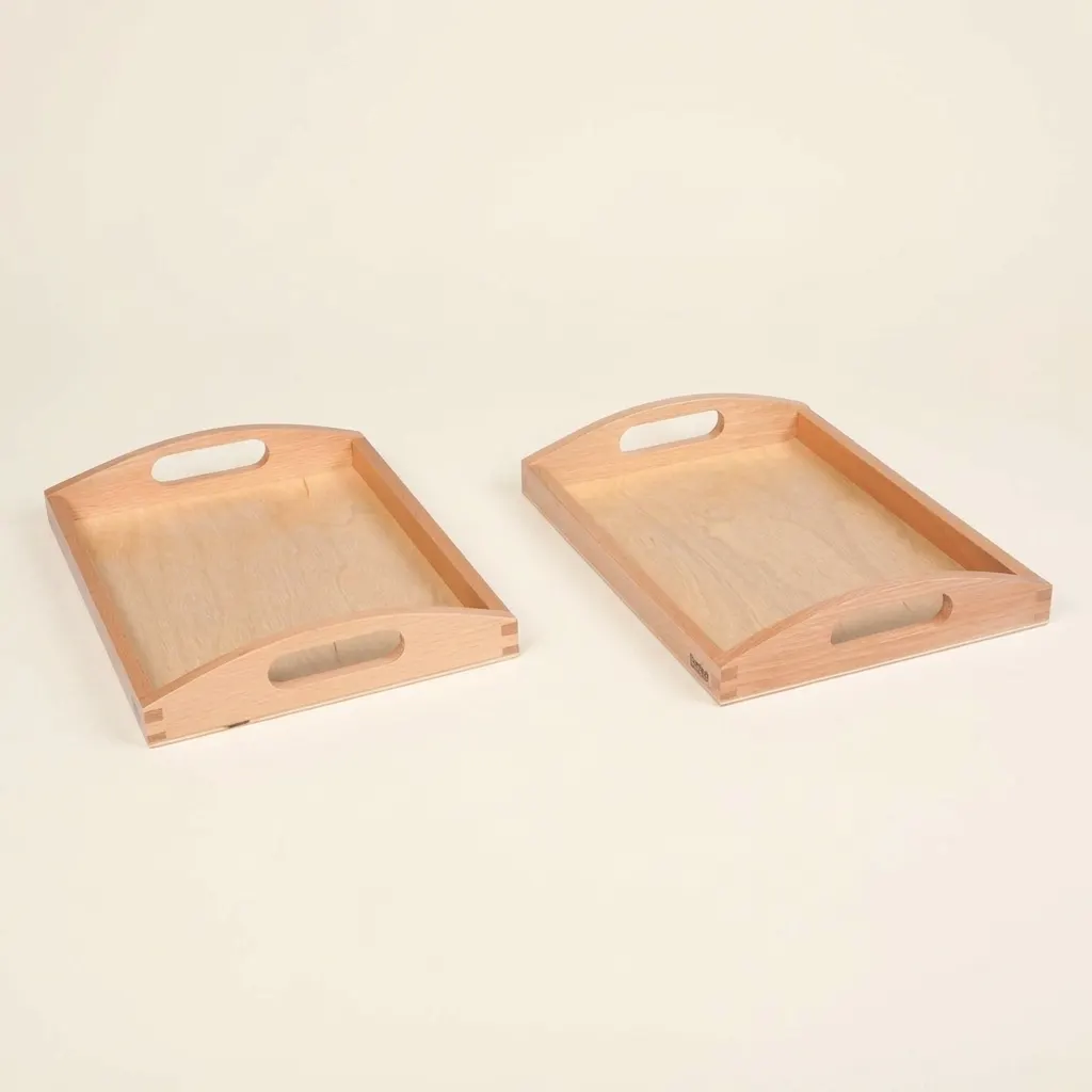Drevená tácka malá: sada 2 ks - Montessori Material | Faborino