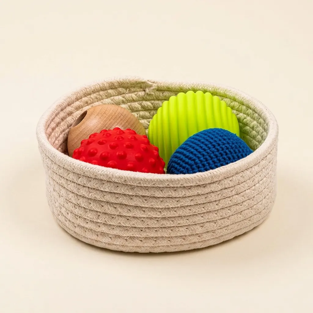Košík s loptičkami - Montessori Material | Faborino