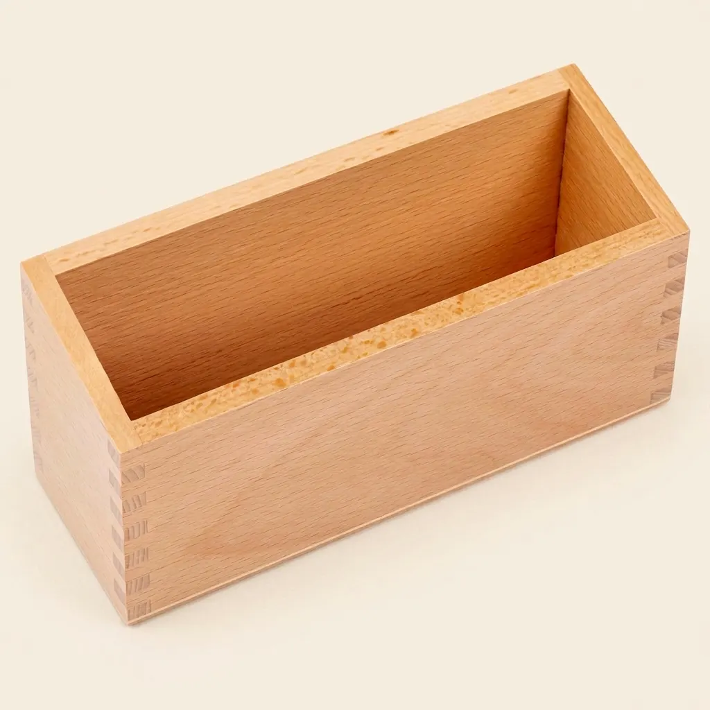 Úložný box na kartičky A5: malý dřevěný organizér - Montessori Material | Faborino