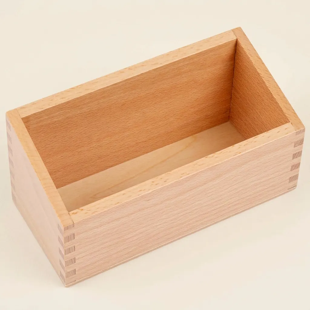 Úložný box na kartičky A5: střední dřevěný organizér - Montessori Material | Faborino