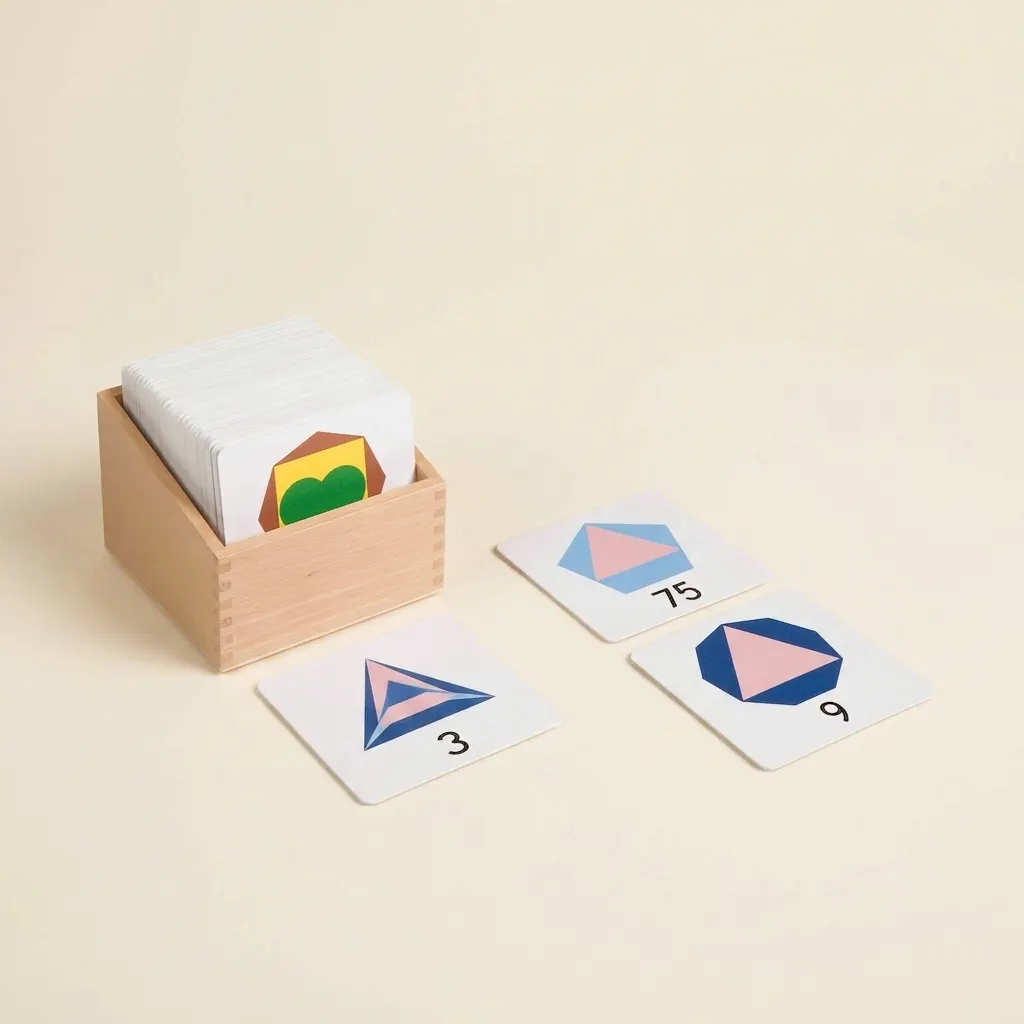 Box s velkými číslicemi: Vizuální rozpoznávání čísel a geometrie - Montessori Material | Faborino