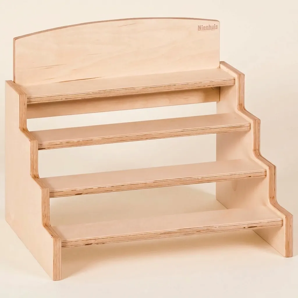 Stojan na válcové bloky: Postupné úložiště pro čtyři sady - Montessori Material | Faborino