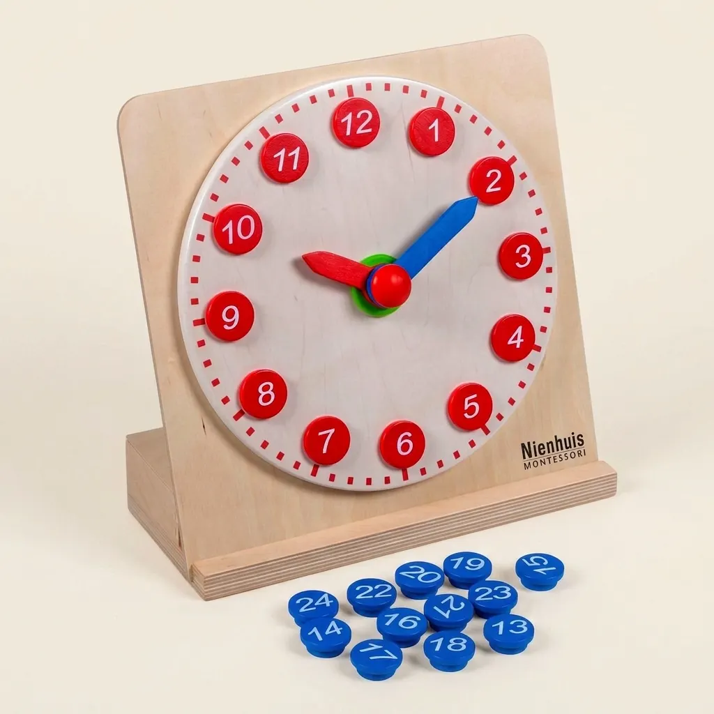 Hodiny s pohyblivými čísly - Montessori Material | Faborino