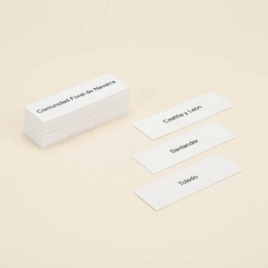Španělsko: Popisky (ve španělštině) - Montessori Material | Faborino