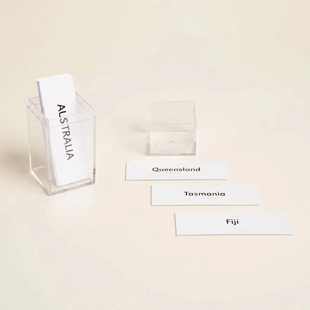 Austrálie: Popisky - Montessori Material | Faborino