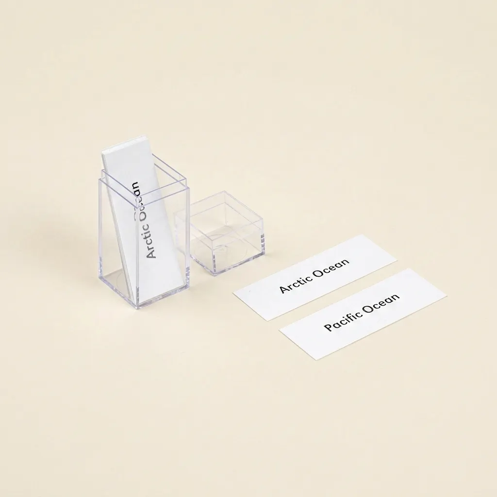 Oceány: Popisky: Příslušenství k puzzle mapám - Montessori Material | Faborino