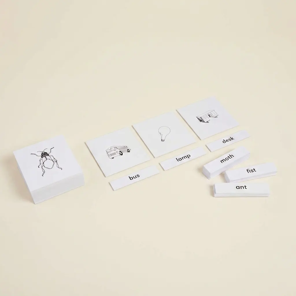 Fonetické obrázky a popisky - Montessori Material | Faborino