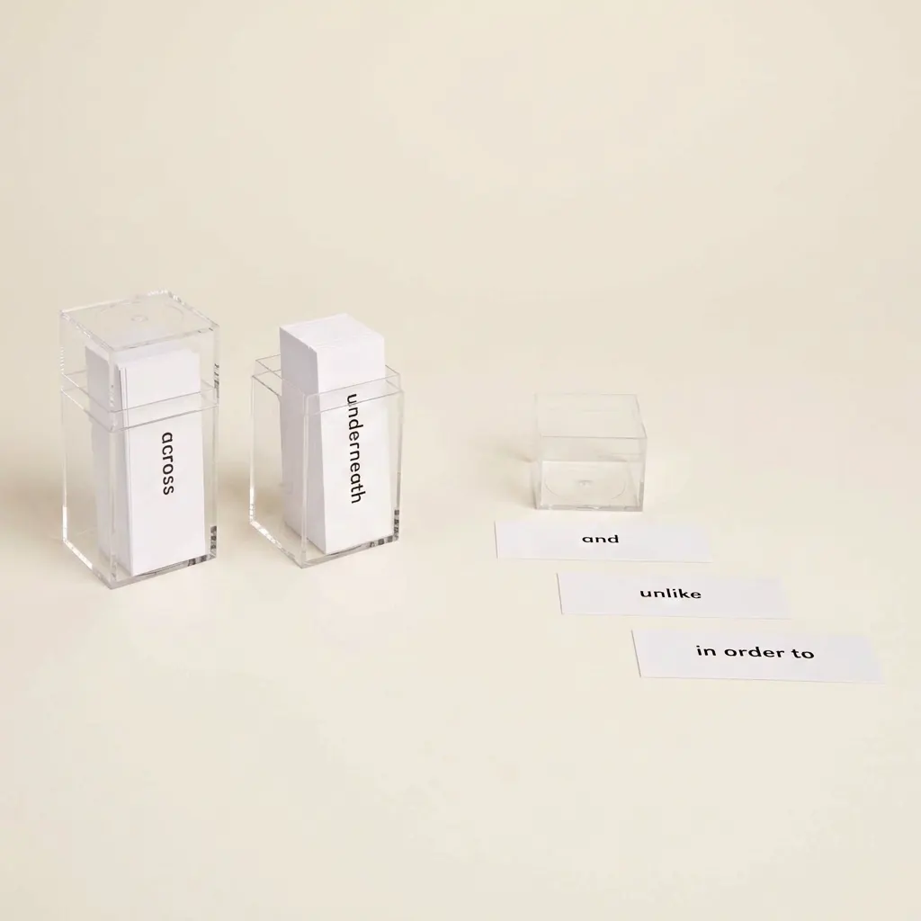 Spojky a předložky - Montessori Material | Faborino