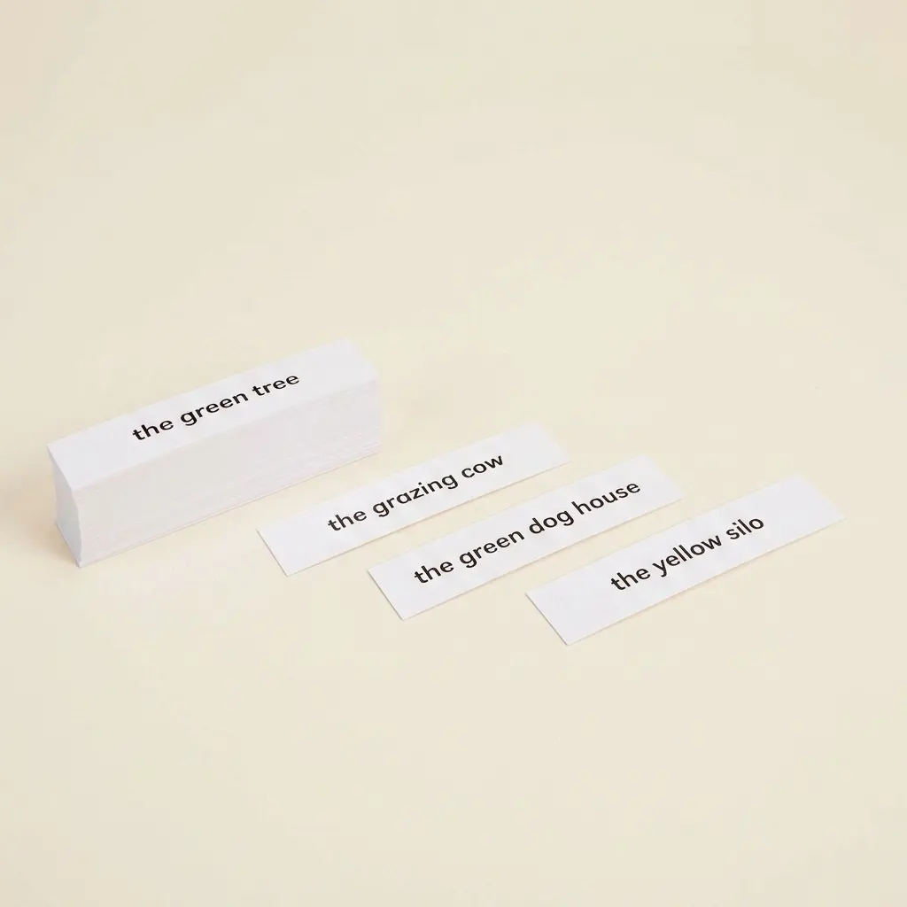 Popisky přídavných jmen pro farmu - Montessori Material | Faborino