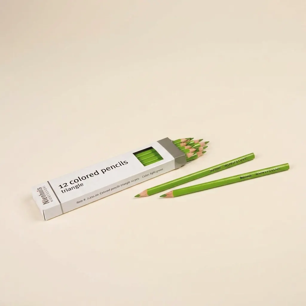 3-stranné tužky na vkládačky: Světle zelené - Montessori Material | Faborino