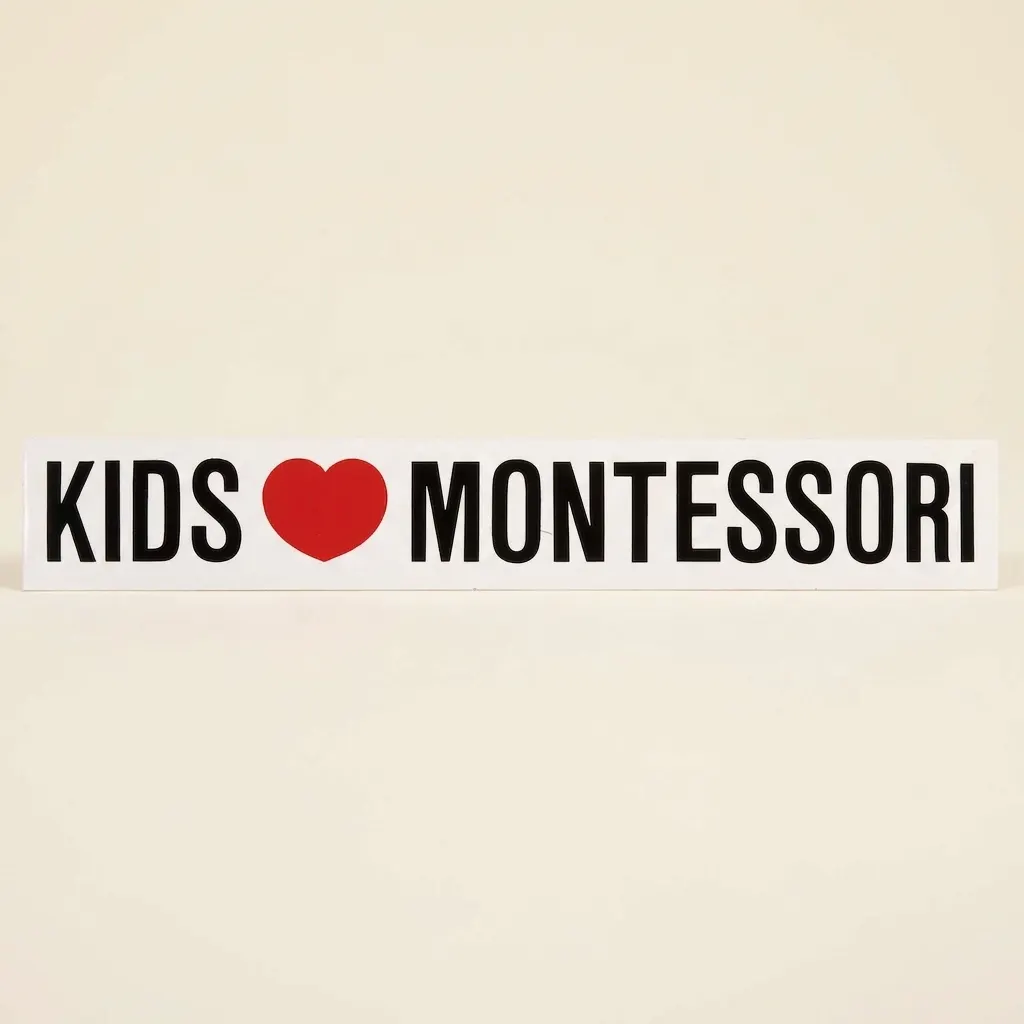 Vinylová nálepka: Děti milují Montessori - Montessori Material | Faborino
