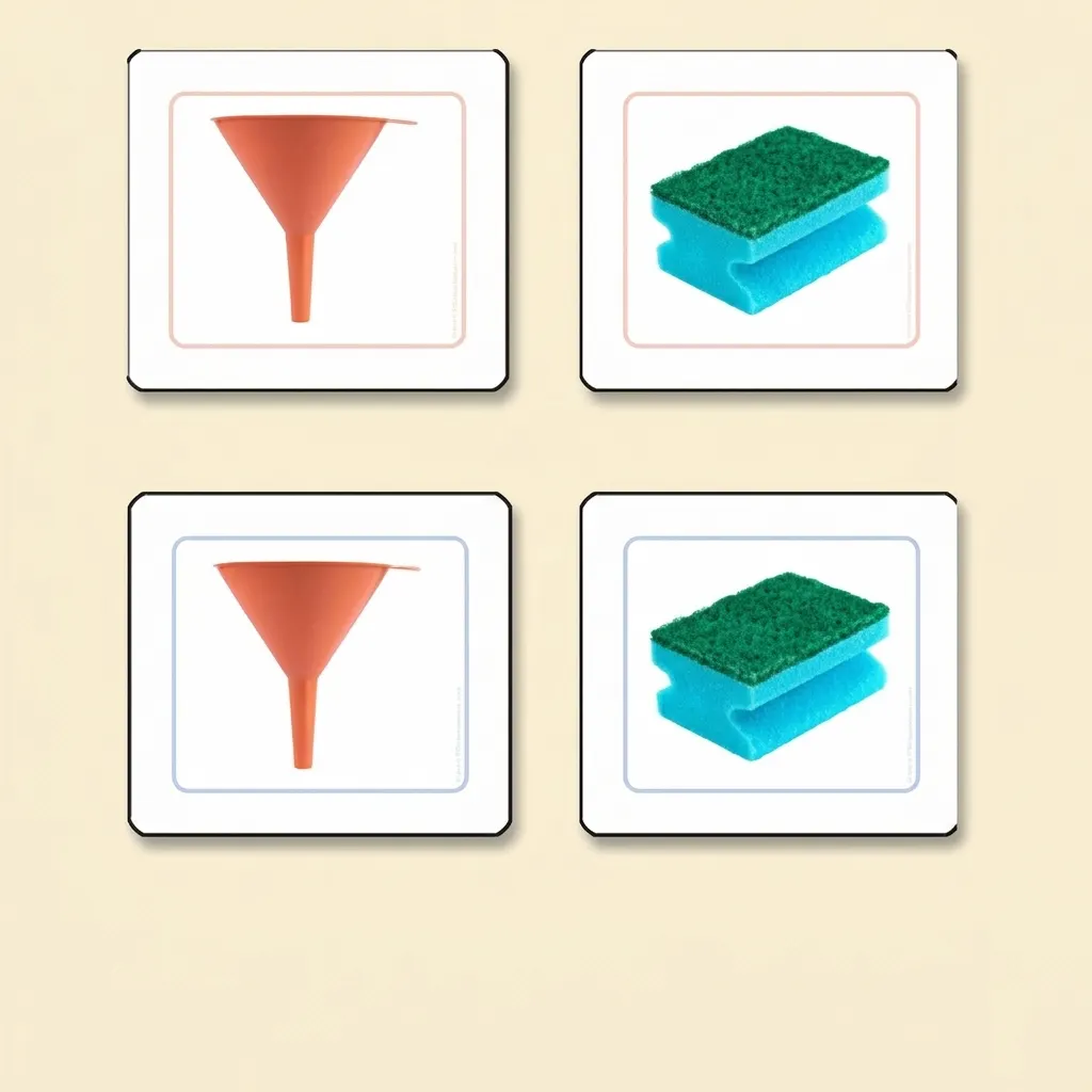 Přiřazovací karty kuchyňského náčiní - Montessori Material | Faborino
