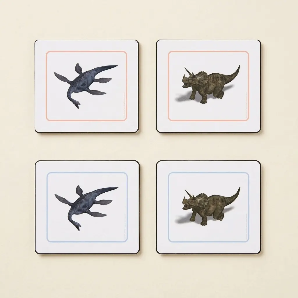 Priraďovacie karty dinosaurov (španielsky) - Montessori Material | Faborino