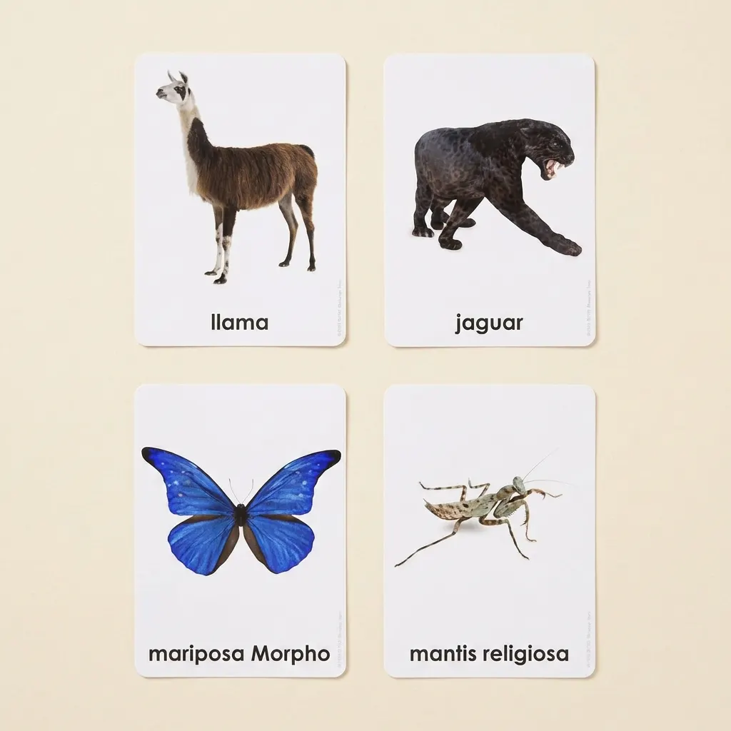 Zvířata sedmi kontinentů (španělština) - Montessori Material | Faborino