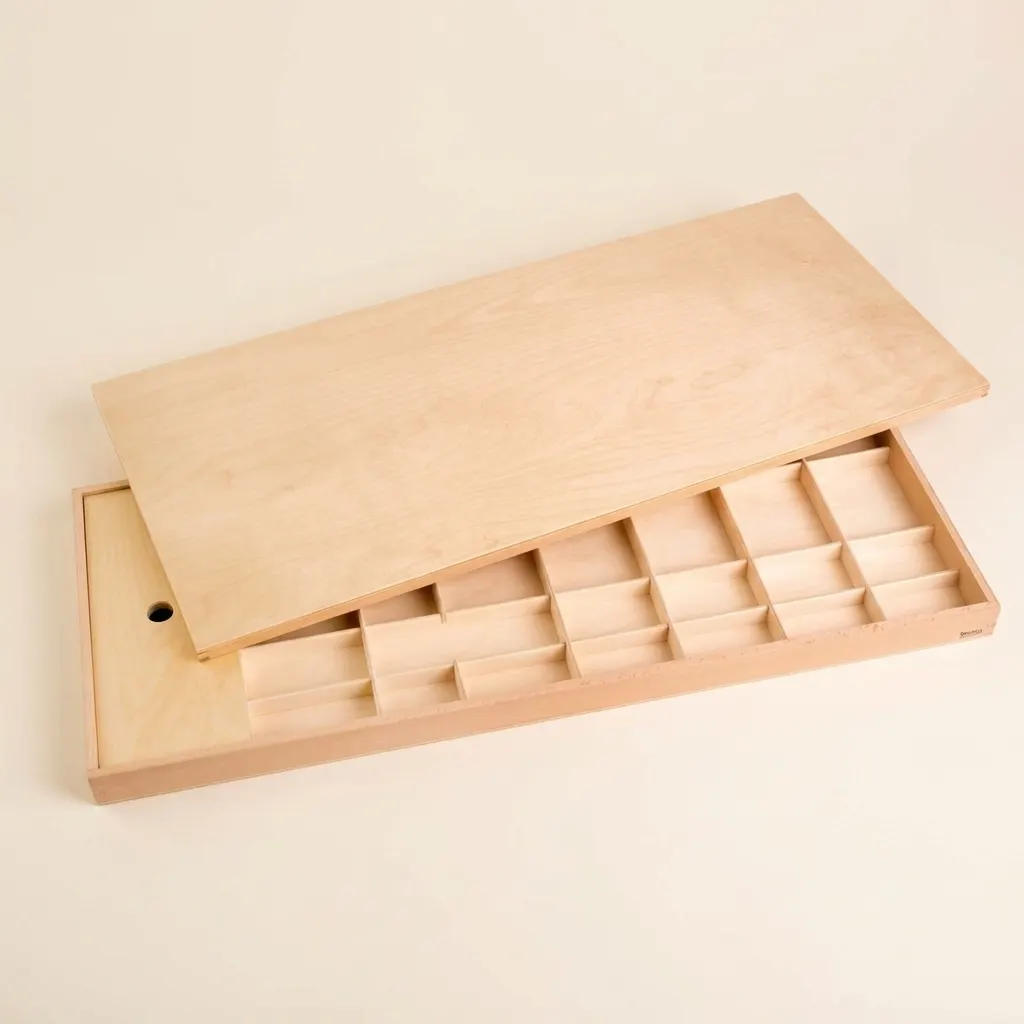 Box pro pohyblivou abecedu: střední úložiště na organizaci písmen: Montessori pomůcka | Faborino