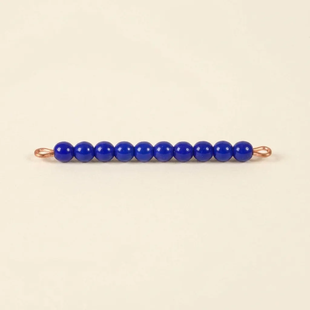Einzelner Glasperlenstab der 9: Dunkelblau: Montessori Material | Faborino