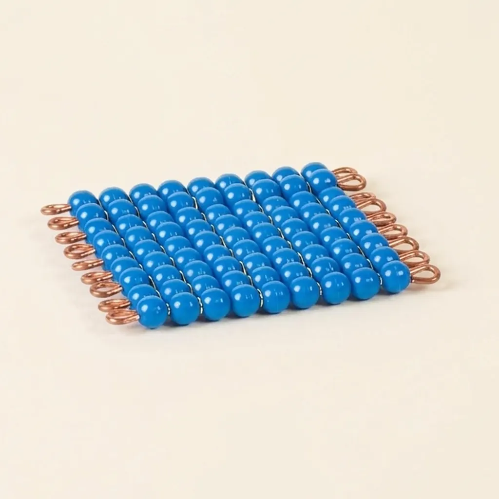 Einzelnes Nylonperlenquadrat der 9: Dunkelblau: Montessori Material | Faborino