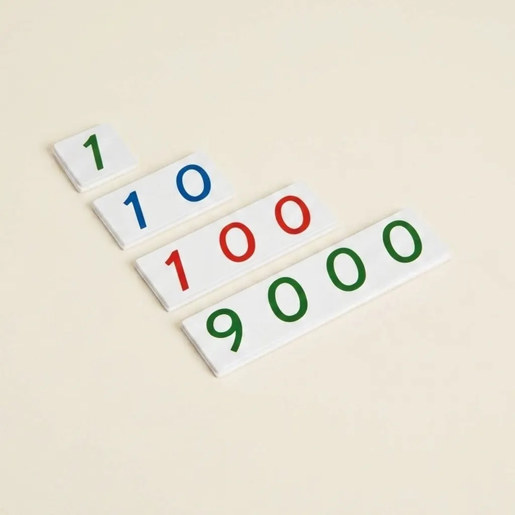 Kleine Zahlenkarten 1-9000: Kunststoff: Montessori Material | Faborino