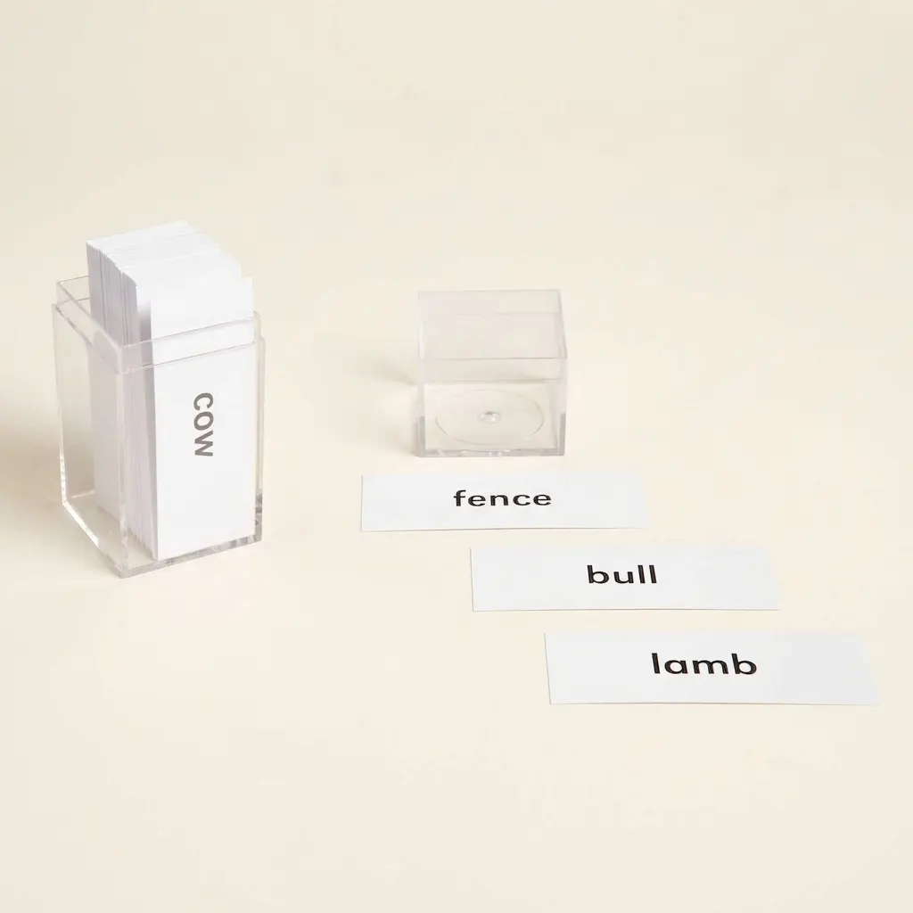 Štítky podstatných jmen pro farmu: Montessori pomůcka | Faborino