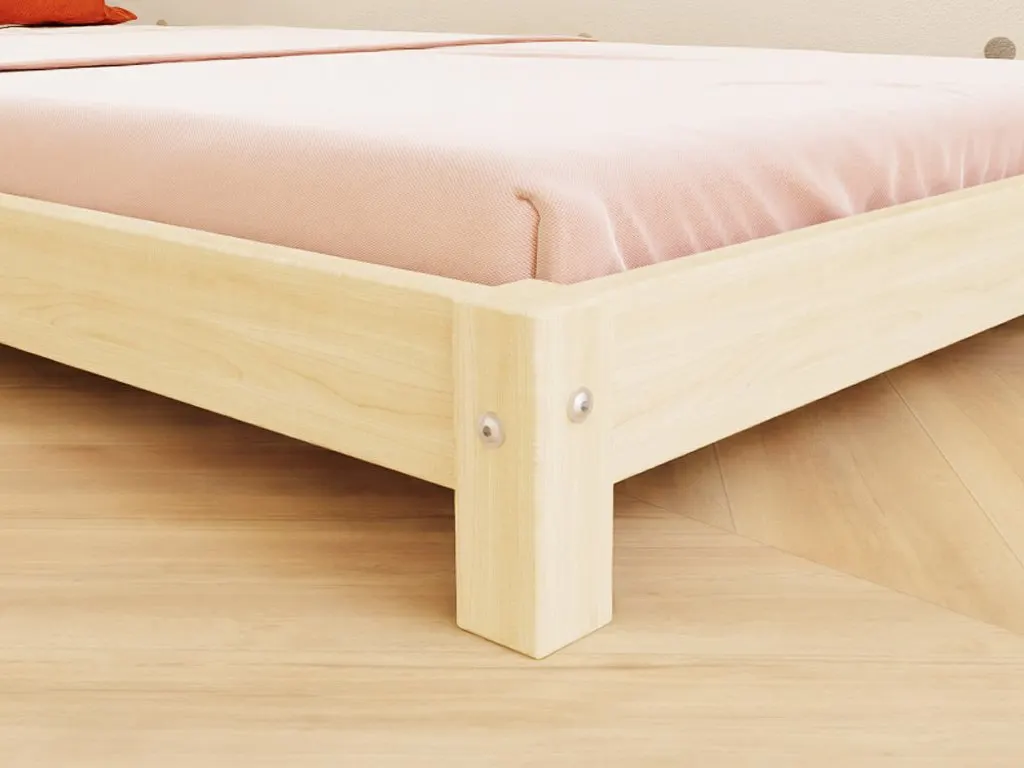 Low children's single bed TULY with headboard, unvarnished, 90x200 cm: maker's photo 3