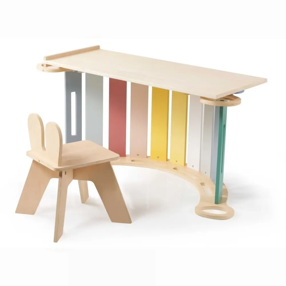 Drevená montessori hojdačka 100 cm 6v1 max s doskou a stoličkou, set pastel: fotka výrobcu 3