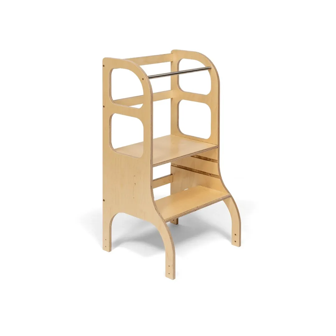 STEP UP adjustable-height learning tower, natural: maker's photo