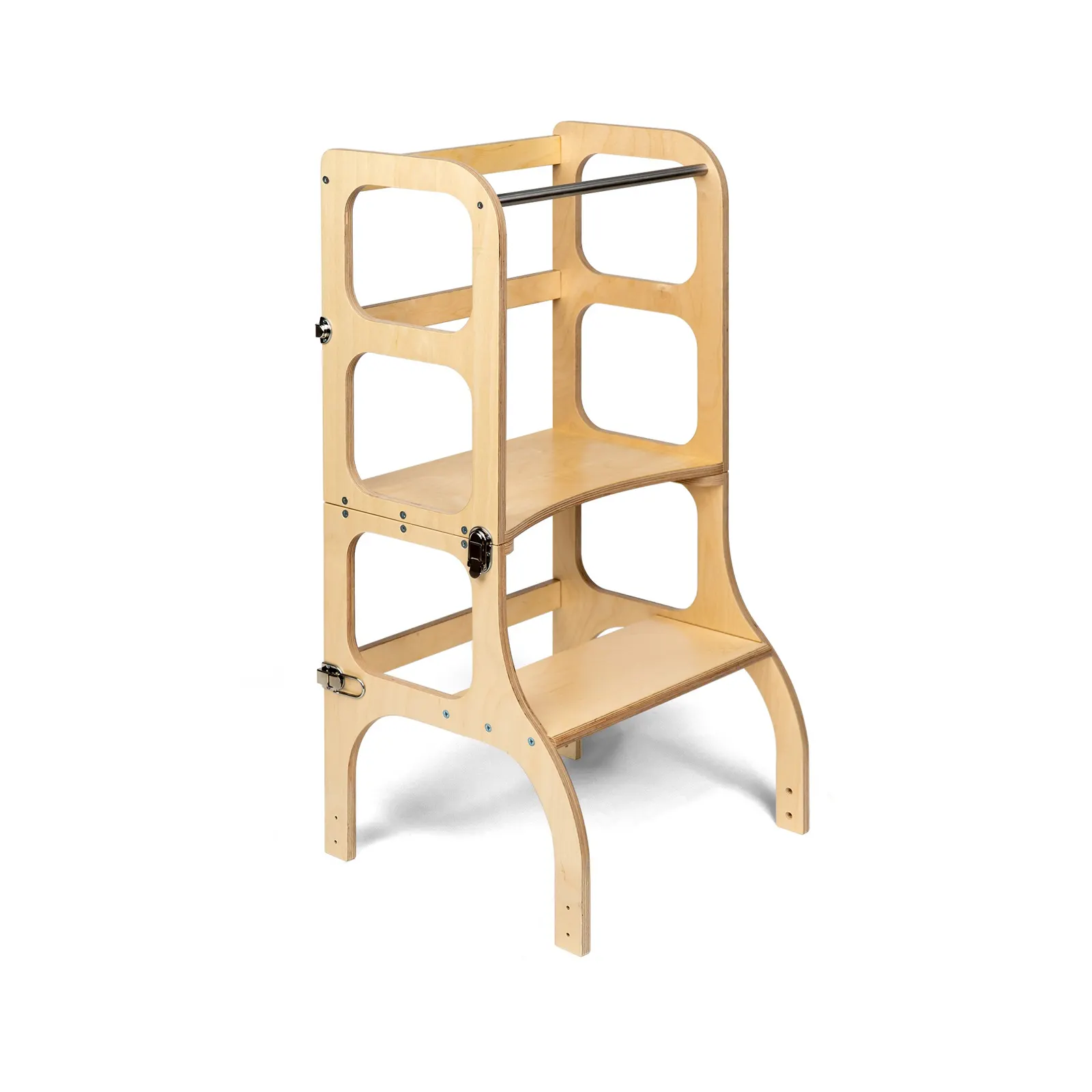 STEP'n'SIT learning tower and table 2-in-1, natural, silver clasps: maker's photo 2