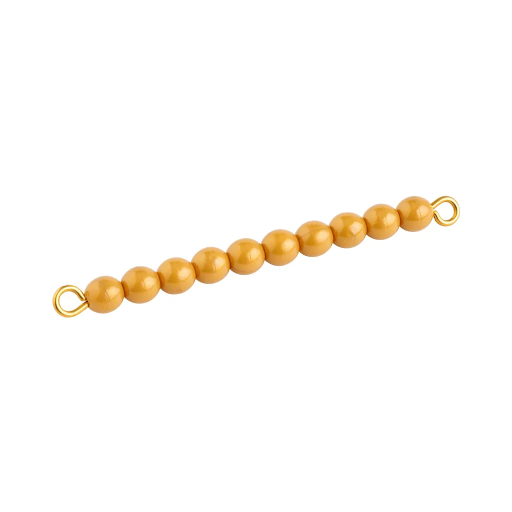 Goldener Zehnerstab: Einzelperlen aus Nylon: Montessori Material | Faborino