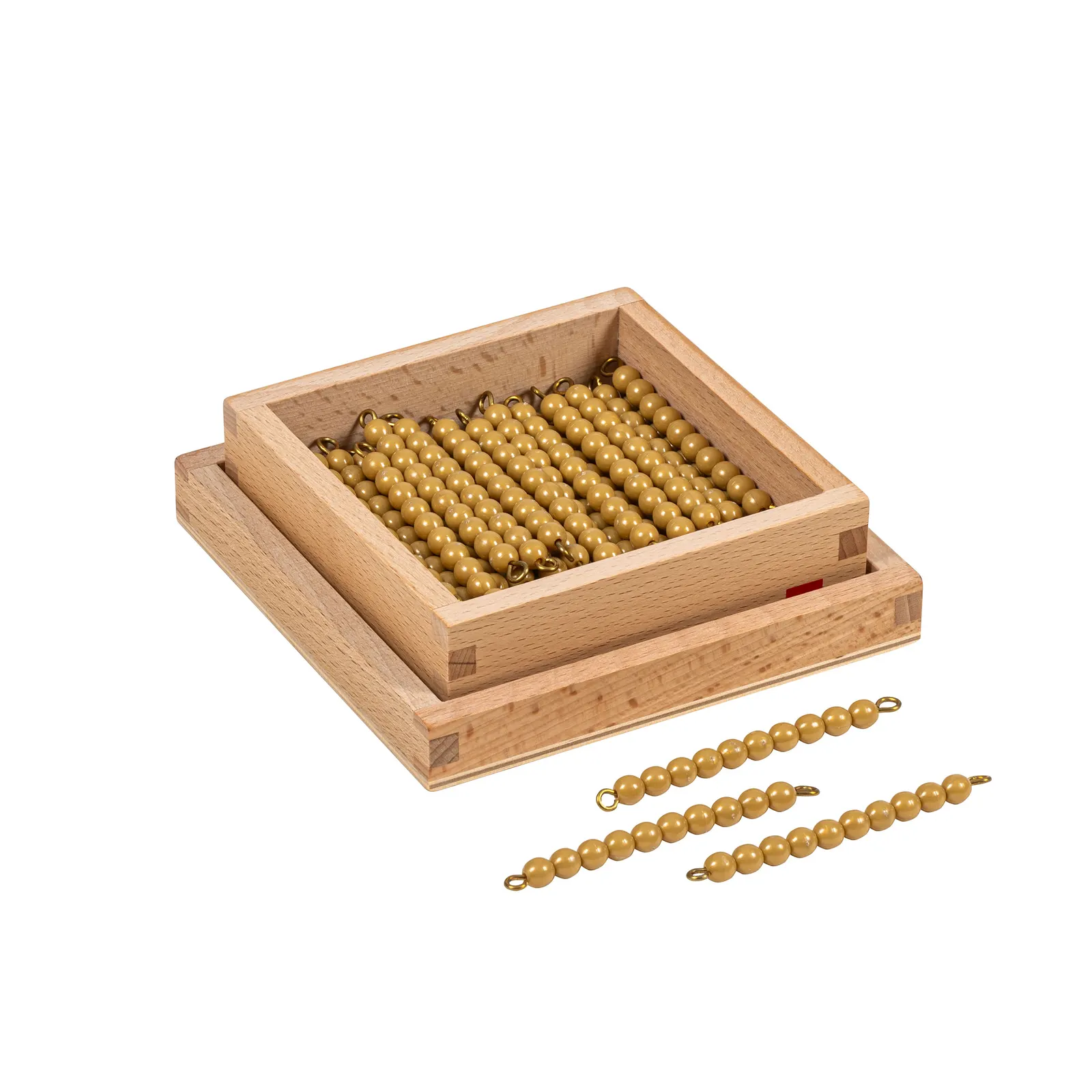 Goldene Perlenstäbe: 45 Zehnerstäbe in der Box: Katalogansicht