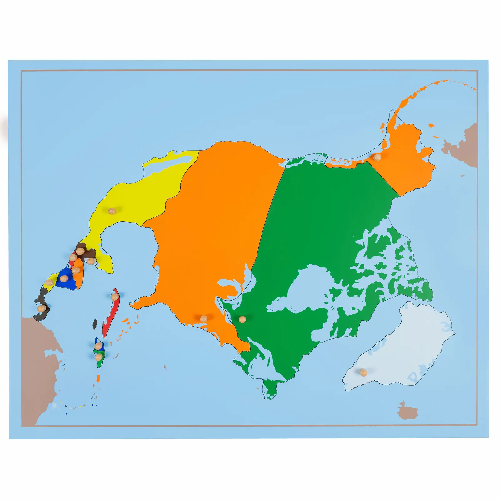 Puzzle mapa: Severná Amerika s dielikmi na úchytkách: Náhľad 1